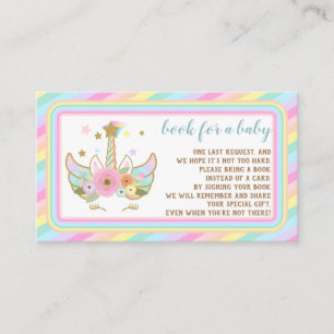 Cartão De Informações Unicórnio Garçom Stars Bonito Traga Livro