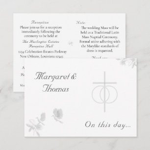 Cartão De Informações Unidade Nupcial Casamento Católico Tradicional