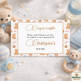 Cartão De Informações Ursinho de Pelúcia Chás de Bebê Menino | Urso Azul