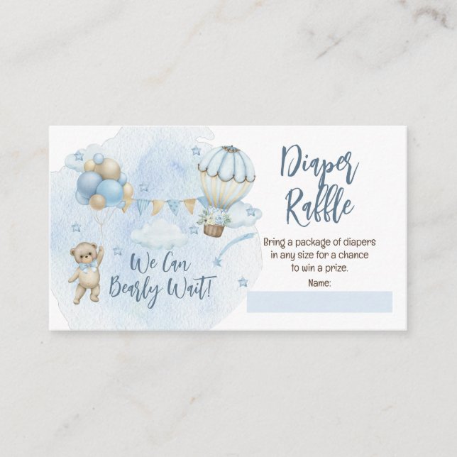 Cartão De Informações Ursinho de Ursinho Rapaz Ursinha Esperar Fralda Ra (Frente)