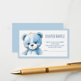 Cartão De Informações Urso azul liso