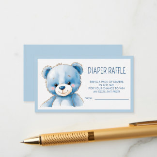Cartão De Informações Urso azul liso