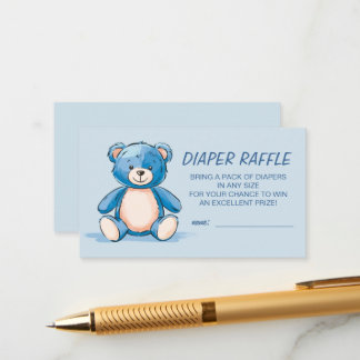 Cartão De Informações Urso azul minimalista