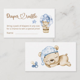 Cartão De Informações Urso Bebê Fralda Chá de fraldas Raffle