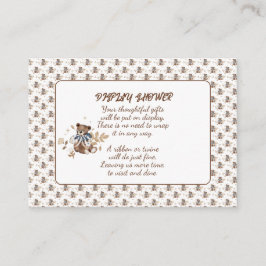 Cartão De Informações Urso Castanho de Teddy É Um Menino! Chá