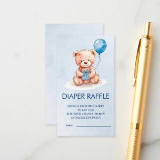 Cartão De Informações Urso de brinquedo bonito com balão