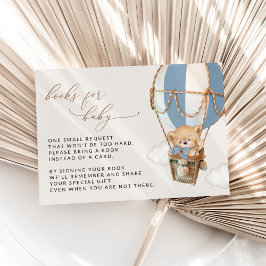 Cartão De Informações Urso de Pelúcia, Balão Azul, Livros Para Bebê
