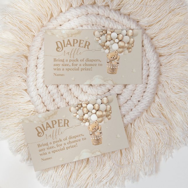 Cartão De Informações Urso de pelúcia Balão Urso Mal pode esperar Festa  (Criador carregado)