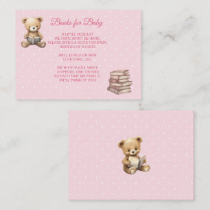 Cartão De Informações Urso de pelúcia rosa pastel - Livros para Bebê 