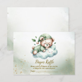 Cartão De Informações Urso de pelúcia verde boêmio dormindo Chuveiro de 