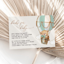 Cartão De Informações Urso De Teddy, Balão De Ar Quente Verde, Livros Pa