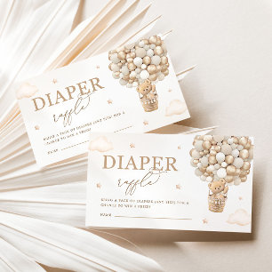 Cartão De Informações Urso de Teddy - Fralda Neutra Raffle