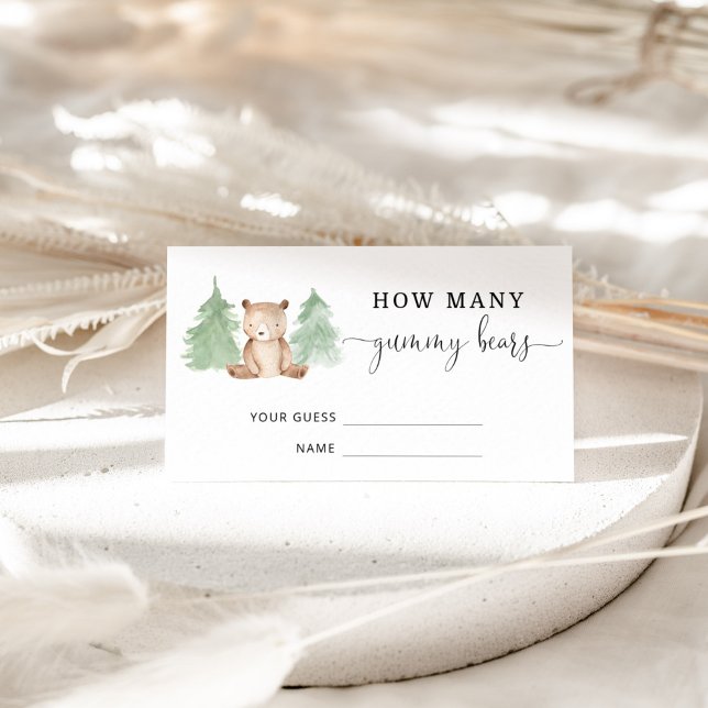 Cartão De Informações Urso florestal adivinha quantos ursos brilhantes (Criador carregado)
