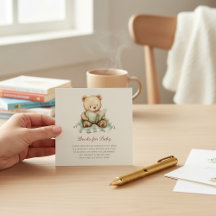 Urso Fofo Lendo Livro Pedido de Livro para Chá de