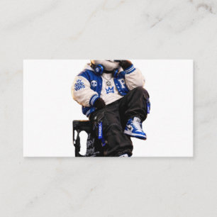 Cartão De Informações Urso Teddy de Hip Hop Legal com Botão de Costas Re