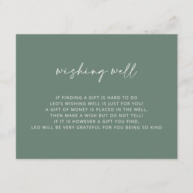 Cartão De Informações V2 Batismo Verde Simples Desejando Bem (Frente)