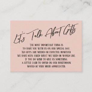 Cartão De Informações Vamos Fala Sobre Manuscrito De Presente Cor-de-ros