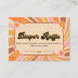 Cartão De Informações Vamos Obter Raffle Fralda Chá de fraldas Retro Gro