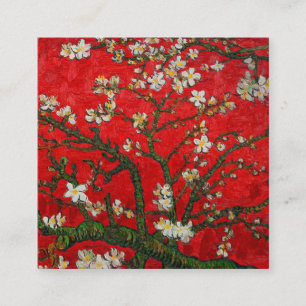 Cartão De Informações Van Gogh Flores de Amendoeira Vermelho