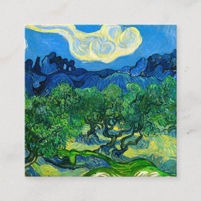 Cartão De Informações Van Gogh Olive Trees em Paisagem Montanhosa (Frente)