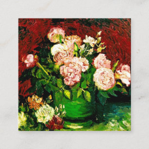 Cartão De Informações Van Gogh Peônias e Rosas