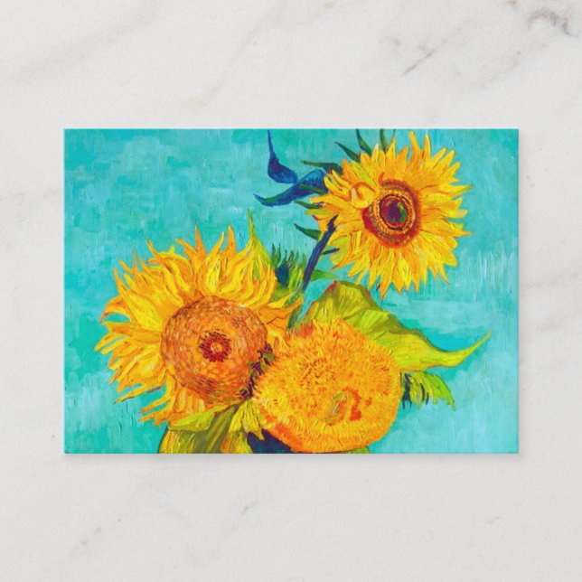 Cartão De Informações Van Gogh Sunflower (Frente)
