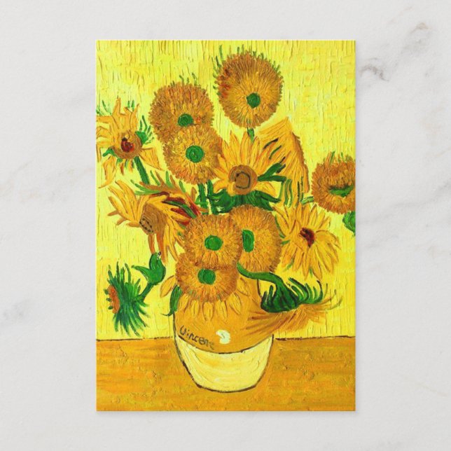 Cartão De Informações Van Gogh Sunflower (Frente)