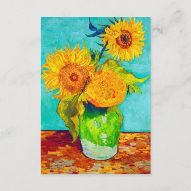 Cartão De Informações Van Gogh Sunflower (Frente)