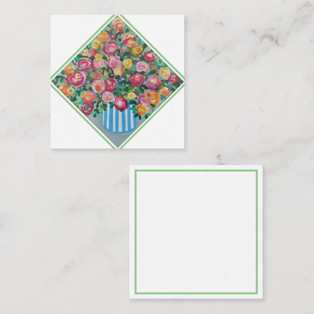 Cartão De Informações Vase da placa de gabinete do rosa (Frente/Verso)