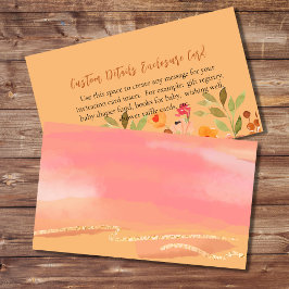 Cartão De Informações Vazio DIY Watercolor Peach Pink Garden Blooms