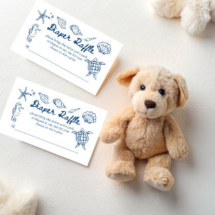 Cartão De Informações Vejo você em breve conchas de bebê shower rifa de 