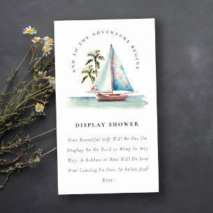 Cartão De Informações Veleiro Azul Teal Exposição de Palma Chuveiro Baby