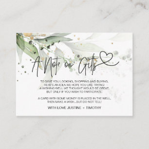 Cartão De Informações Verão Eucalipto Nota sobre Presentes Desejando Bem