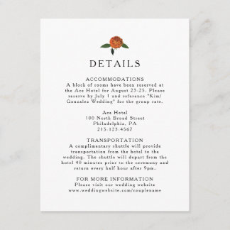 Cartão De Informações Verde Botânico, Limões e Marigolds