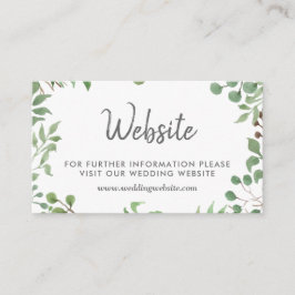 Cartão De Informações Verde Botânico | Sítio Web Casamento