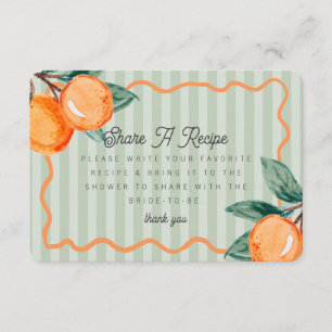 Cartão De Informações Verde Cutie Pastel Citrus Bridal Compartilha Recei