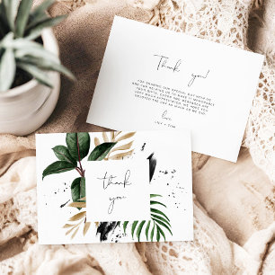 Cartão De Informações Verde e Dourado Tropical de 3,5x5 polegadas Obriga