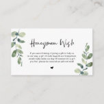 Cartão De Informações Verde Eucalipto, Black Font, Honeymoon Wish<br><div class="desc">Este é o Moderno Verde casual eucaliptu,  a tinta preta,  minimalismo de Script,  fonte de tipo,  Cartão de Invólucro de Casamento. Você pode alterar as cores da fonte e adicionar os detalhes do casamento na letra / letra correspondente. #TeeshaDerrick</div>