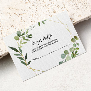 Cartão De Informações Verde tropical deixa Fralda Raffle