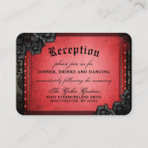 Vermelho Gótico Halloween - 3,5 x 2,5 Recepção Enc