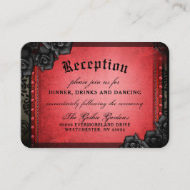 Cartão De Informações Vermelho Gótico Halloween - 3,5 x 2,5 Recepção Enc