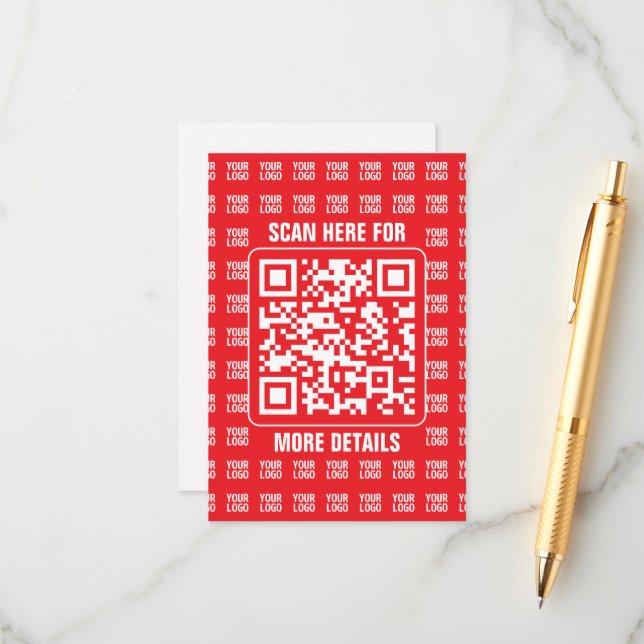 Cartão De Informações Vermelho Sólido (Frente/Verso In Situ)