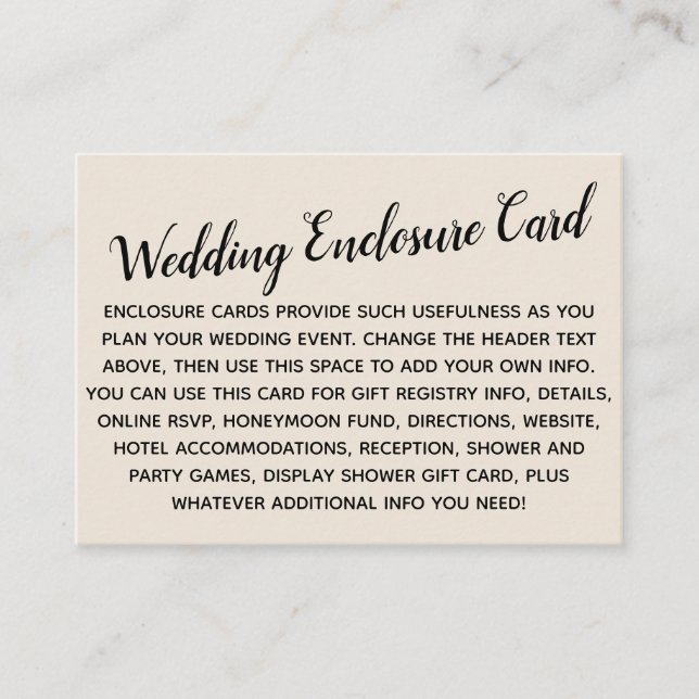Cartão De Informações Versátil Personalizado Simples DIY Casamento Simpl (Frente)