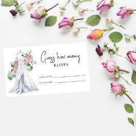 Cartão De Informações Vestido de noiva - Adivinhe quantos beijos jogo da