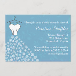 Cartão De Informações Vestido de Noiva Flocos de Neve de Inverno Chá de 