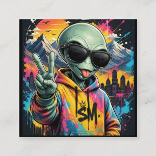 Cartão De Informações Vibrações Divertidas de Alien