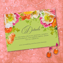 Vibrant Summer Floral Lime Orange Pink Wedding