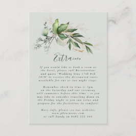 Cartão De Informações Vidro do Mar Verde Elegante Eucalyptus Elegante