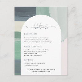 Cartão De Informações Vidro Oceano litoral | Detalhes do Convidado de Ca