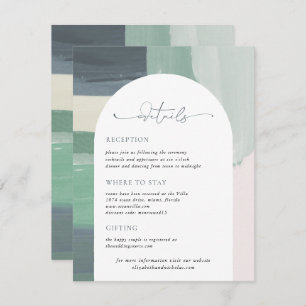 Cartão De Informações Vidro Oceano litoral   Detalhes do Convidado de Ca